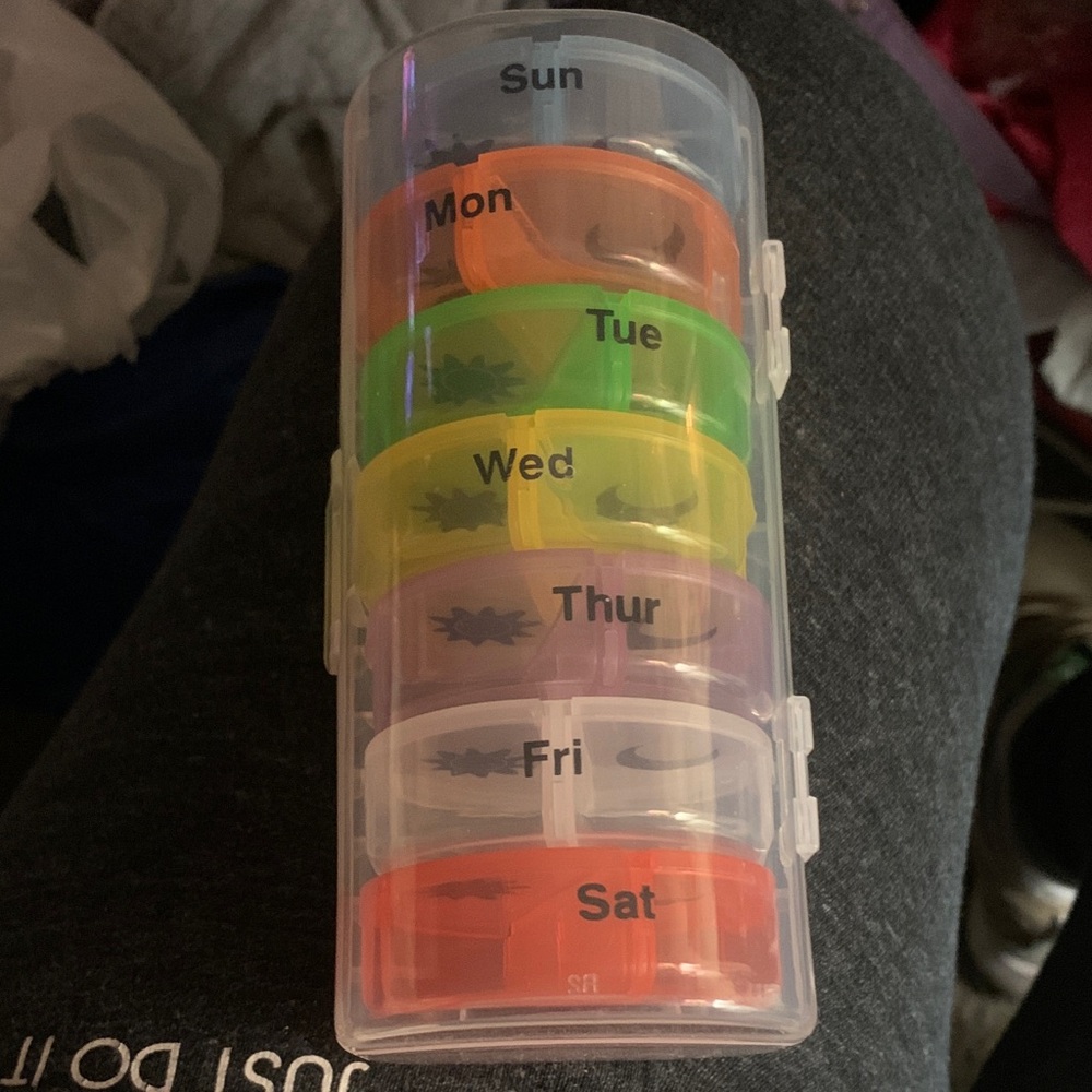 Weekly Pill Organizer with Colorful Compartments